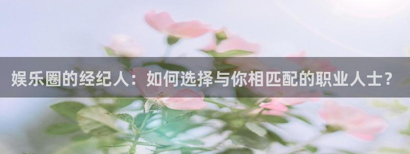 耀世娱乐app：娱乐圈的经纪人：如何选择与你相匹配的职业人士？